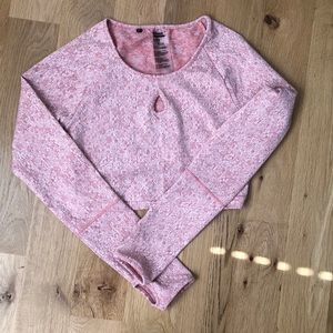 Gymshark Fleur Texture Long Sleeve Crop Top